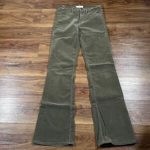 Gap 1969 Perfect Boot Jeans Green Stretch Corduroy  Pants Womens Size 28 Regular